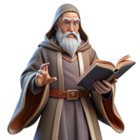 stunning rustic A wise old wizard with a long, flowing white beard and intricate robes, casting a spell from an ancient tome. Moody, atmospheric lighting. Renaissance painting style genuine png