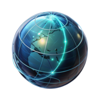 extraordinary abstract A holographic projection of Earth rotating slowly, lines of data streaming across its surface, dark, dramatic lighting, futuristic style high resolution png