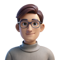 beautiful rustic Portrait of a young man with a thoughtful expression, wearing glasses and a sweater, lit by natural window light, in a minimalist style 4K png