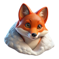 magnificent abstract A curious red fox peeking out from behind a snowdrift, soft winter light, painterly style with textured snow premium png