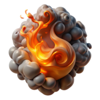 elegant minimalist A dynamic composition of swirling smoke and fire, with a dramatic chiaroscuro lighting and a painterly, Baroque style high resolution png
