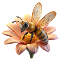 impressive contemporary A close-up of a bee collecting pollen from a flower, with a detailed, macro photography style authentic png
