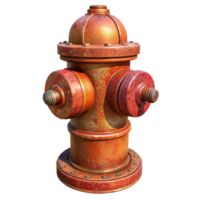 serene minimalist A close-up of a rusty fire hydrant, urban detail photography, textured lighting high resolution png