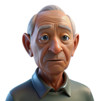vibrant classic Close-up portrait of an elderly man with deep wrinkles and a weathered face, illuminated by a single spotlight from above, in a hyperrealistic style high quality png