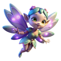 vibrant rustic A playful pixie with iridescent wings and sparkling eyes, hovering among glowing flowers, illuminated by moonlight. Whimsical, magical, soft lighting, digital painting premium png