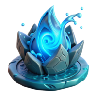 magnificent artistic A powerful elemental with glowing runes etched onto its skin, controlling the flow of water. Abstract style, dynamic lighting professional png