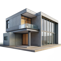 serene minimalist Modern minimalist house, concrete walls, floor-to-ceiling windows, desert landscape, sleek style authentic png