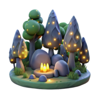 stunning creative A group of fireflies illuminating a dark forest, in a magical, ethereal style exclusive png