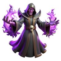 impressive abstract A sinister warlock casting a dark spell, his hands wreathed in purple flames, surrounded by swirling shadows. Dramatic, low-key lighting. Gothic horror style original png