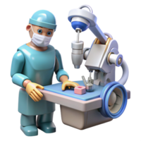 elegant minimalist A robotic surgeon performing a complex operation, precise and detailed, medical illustration style high resolution png