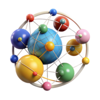 elegant artistic A data visualization representing global internet traffic, colorful, dynamic lines and nodes, abstract style high quality png