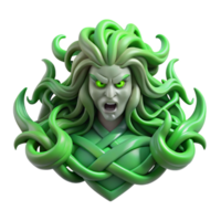 extraordinary rustic An intricate Celtic knotwork design transforming into a fearsome banshee with flowing hair of shadow, lit by ghostly green flames, in a graphic novel style 4K png