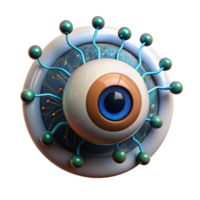 magnificent classic A single human eye with circuits and data streams flowing out of it, forming a complex network, dramatic chiaroscuro lighting authentic png