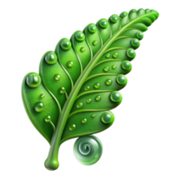 magnificent rustic A lush, green fern frond unfurling, droplets of dew clinging to its delicate surface, soft diffused lighting, botanical illustration style genuine png