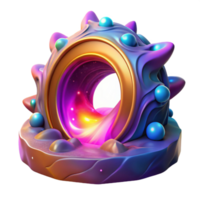 extraordinary abstract A portal swirling with vibrant, multicolored energy, opening up to a unknown dimension. Fantasy style detailed png