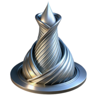 magnificent vintage A swirling, gravity-defying skyscraper made of polished chrome, reflecting the city lights below, cyberpunk style high quality png