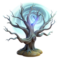 elegant contemporary A withered, ancient tree, its branches reaching towards a swirling vortex of souls, lit by the ghostly glow of the afterlife. Brom, dark fantasy, ethereal original png