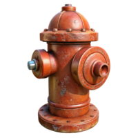 impressive classic A close-up of a rusty fire hydrant, urban detail photography, textured lighting exclusive png