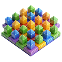 extraordinary classic A field of colorful, geometric shapes arranged in a tessellated pattern, with sharp lines and vibrant hues high quality png