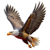beautiful modern A majestic bald eagle soaring through the sky, dramatic clouds in the background, powerful and symbolic imagery authentic png