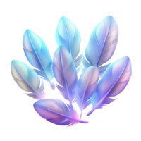 vibrant contemporary A field of floating, translucent feathers, illuminated by a soft, ethereal glow, in a mystical, romantic style authentic png