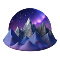 magnificent classic A mountain range silhouetted against a vibrant starry sky, panoramic view, astrophotography style authentic png