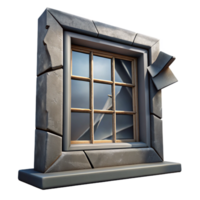 dramatic classic A broken window in an abandoned building, urban decay theme, dim overcast light, gritty realism authentic png