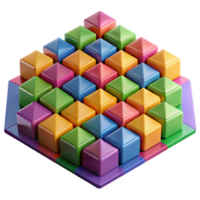 vibrant rustic A field of colorful, geometric shapes arranged in a tessellated pattern, with sharp lines and vibrant hues high resolution png