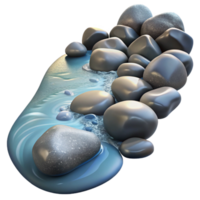 impressive rustic A crystal clear stream flowing over smooth pebbles, dappled sunlight, realistic style genuine png