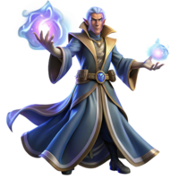 beautiful creative A powerful sorcerer with flowing robes and glowing hands, casting a spell of swirling arcane energy. Dramatic, magical lighting, fantasy painting style exclusive png