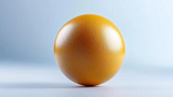 A vibrant orange sphere on a soft blue background, showcasing smooth texture and light reflections photo