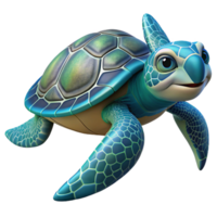 stunning artistic A playful sea turtle swimming through crystal clear water, its shell adorned with intricate patterns, rendered in a tranquil, underwater style professional png