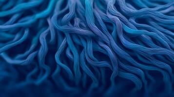 Close-up of intricate blue fibers creating a textured pattern, evoking a sense of depth and movement photo