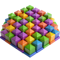impressive rustic A field of colorful, geometric shapes arranged in a tessellated pattern, with sharp lines and vibrant hues premium png