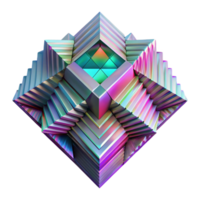 extraordinário criativo uma digital falha efeito aplicado para uma geométrico padrão, com distorcido cores e pixelizada texturas, dentro uma falha arte estilo Alto resolução png