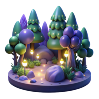 vibrant rustic A group of fireflies illuminating a dark forest, magical and enchanting, dreamlike style high resolution png