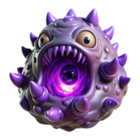 extraordinary vintage A monstrous, multi-eyed beast emerging from a dark, swirling portal, illuminated by pulsating purple light. Beksinski, surreal horror, nightmarish original png