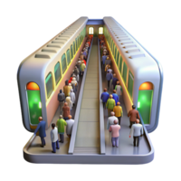 magnificent artistic A crowded subway platform during rush hour, harsh fluorescent lighting, gritty realistic style 4K png