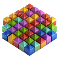 vibrant rustic A field of colorful, geometric shapes arranged in a tessellated pattern, with sharp lines and vibrant hues professional png