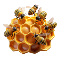 wonderful rustic A swarm of bees buzzing around a honeycomb, close-up view, natural lighting, documentary style authentic png