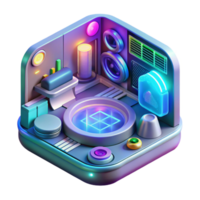 wonderful minimalist A futuristic, holographic interface, displaying complex data visualizations and interactive controls. Cyberpunk style, neon colors, dynamic composition authentic png