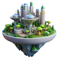 extraordinary abstract A futuristic city built on a giant tree, lush vegetation and advanced technology, utopian theme exclusive png
