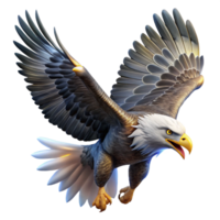 dramatic minimalist A majestic bald eagle soaring through a thunderstorm, illuminated by flashes of lightning, in a photorealistic style high quality png