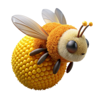 wonderful minimalist A busy bee collecting nectar from a flower, its fuzzy body covered in pollen, depicted in a close-up, macro photography style authentic png
