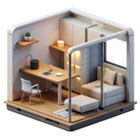 magnificent rustic Microscale housing unit, compact design, multifunctional furniture, minimalist style high quality png