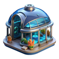 elegant classic A futuristic, underwater research station with large, panoramic windows offering views of the vibrant marine life. Photorealistic style authentic png