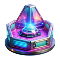 stunning abstract A futuristic, holographic advertisement displaying a vibrant, dynamic scene, illuminated by bright, flashing lights. Cyberpunk style 4K png
