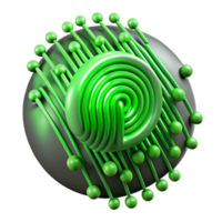 wonderful abstract A digital fingerprint transforming into a stream of binary code, glowing green, cybersecurity theme premium png