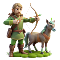 extraordinary modern A wise old centaur with a bow and arrow, teaching a young elf archery. Soft, forest lighting, mythical fantasy style high resolution png