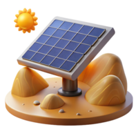 beautiful traditional A solar panel array absorbing sunlight in a desert landscape, bright, natural lighting, environmental style detailed png
